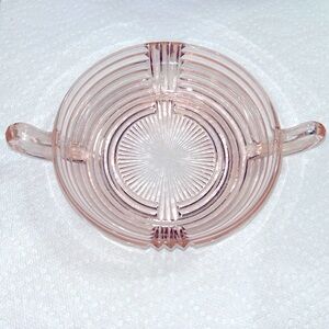 1930s Anchor Hocking Pink Glass Handled Dish